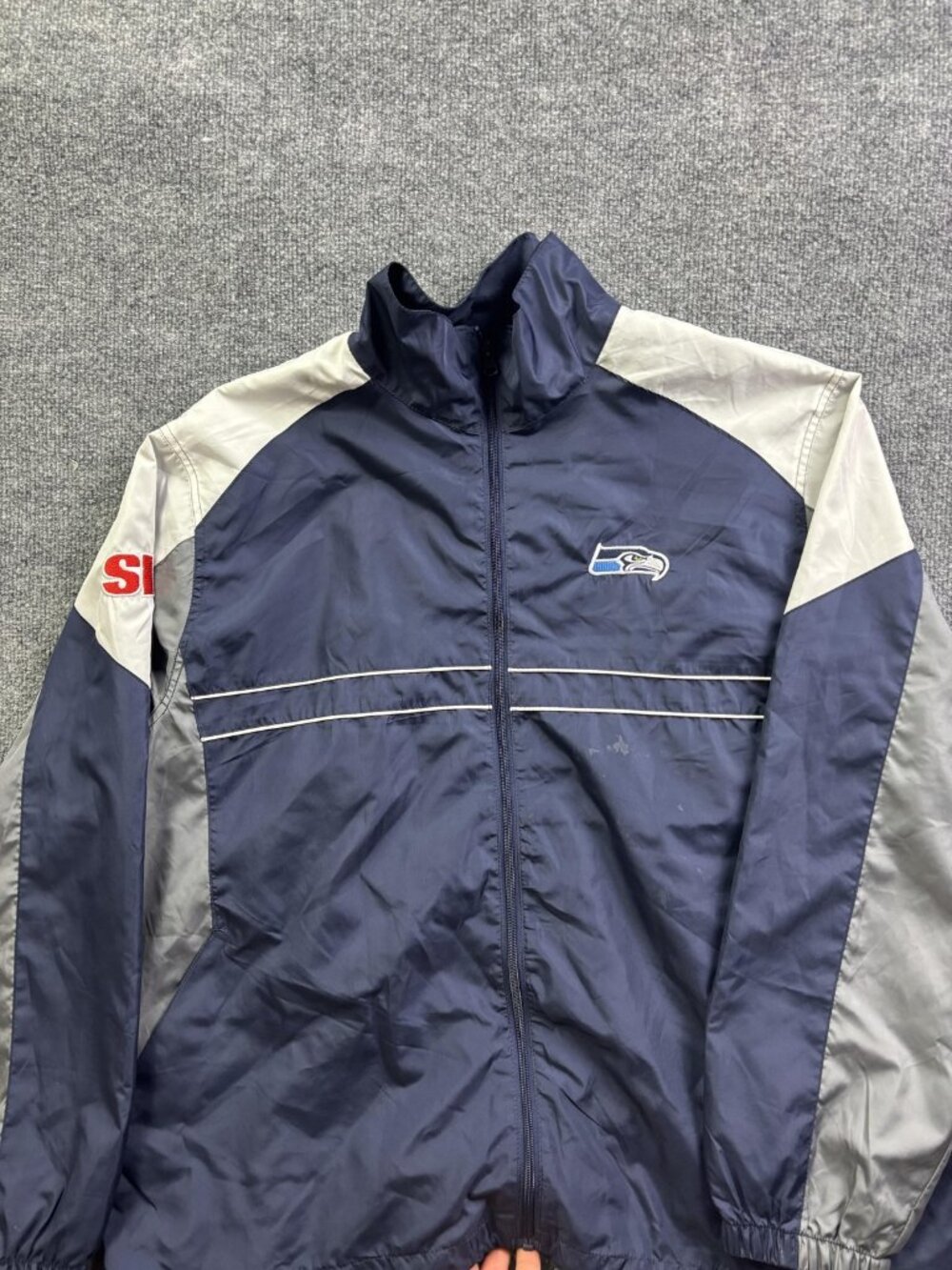 Seattle Seahawks Jacket Mens XL Blue NFL Football Dunbrooke Windbreaker Zip